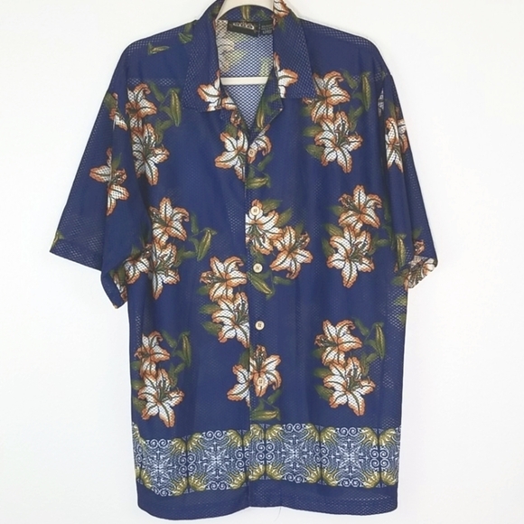 ODO Other - ODO Men's Floral Lightweight Mesh-Type Shirt, XL